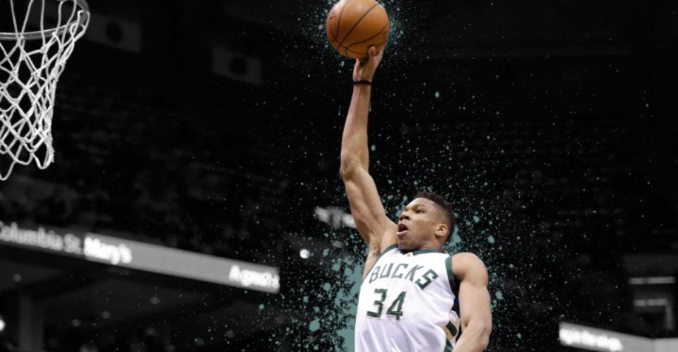 1 giannis antetokounmpo dunks from free throw line