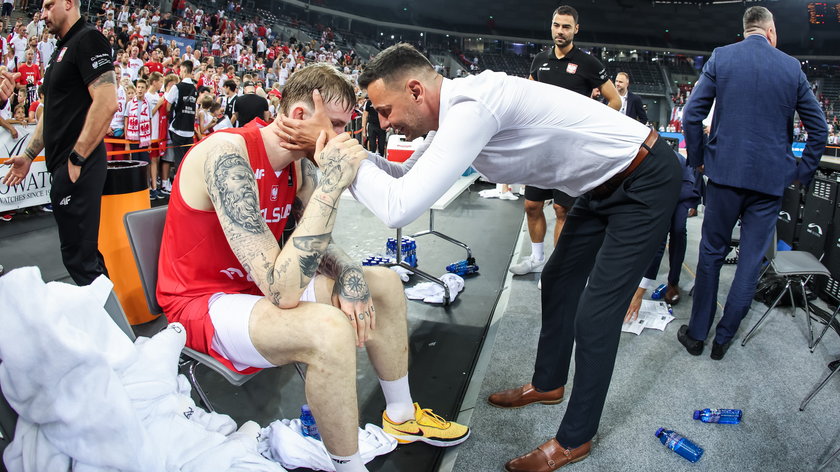 trener igor milicic i aleksander balcerowski po meczu